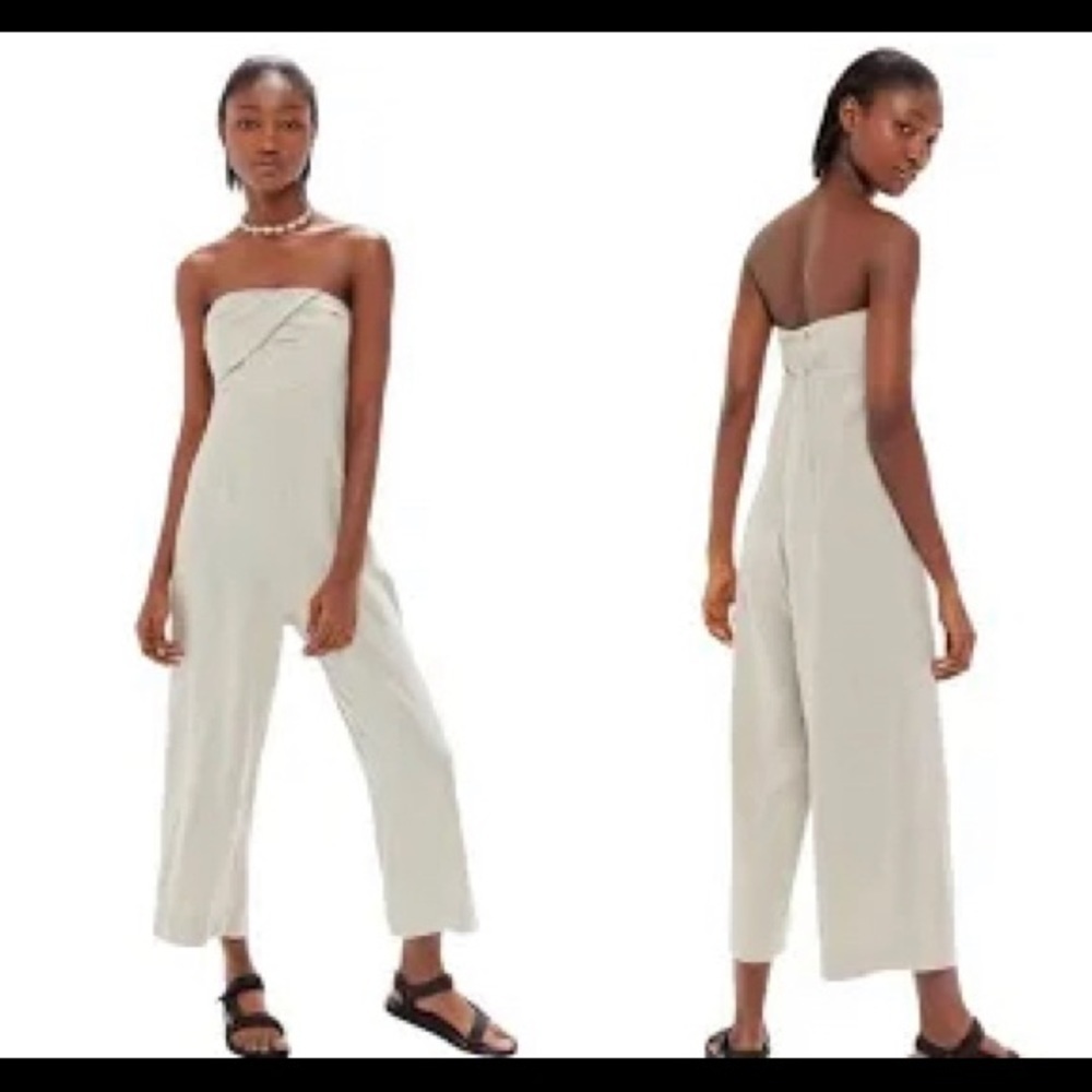Tan Urban Outfitters Wide Leg Jumpsuit